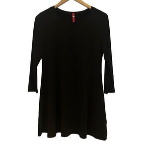 IC by Connie K Women’s Black Shift Minimalist Stretch Tunic Dress Small